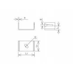 Uchwyt do bednarki typu U 54/34mm