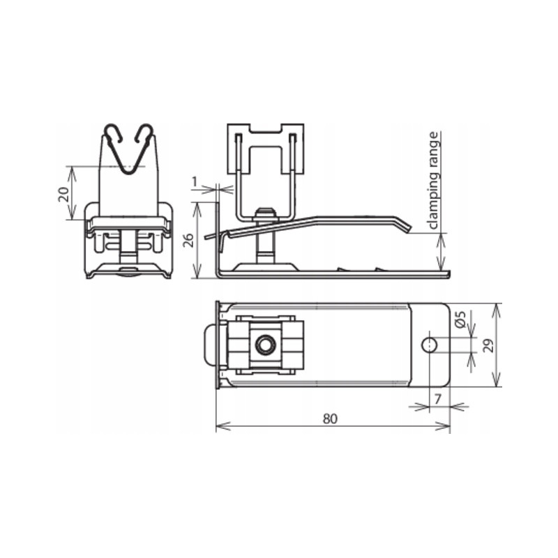 Uchwyt klipsowy do gontów V2A DEHN