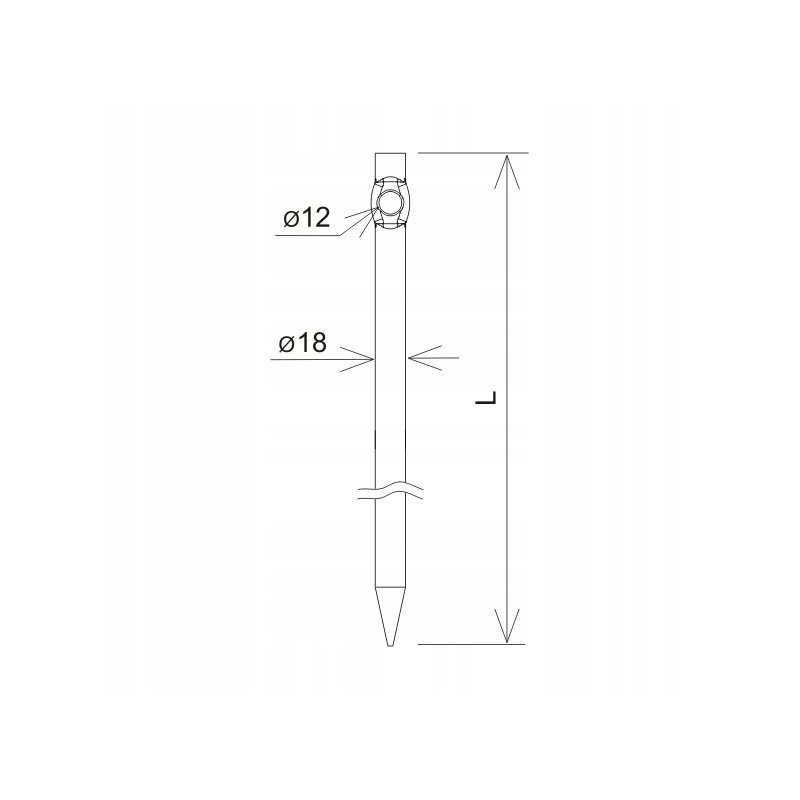 UCHWYTY DO NACIĄGÓW wbijany pojedynczo 50cm AN-KOM
