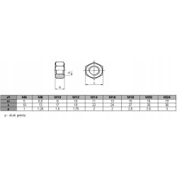 NAKRĘTKA Sześciokątna M10 DIN934 A2 INOX 10szt