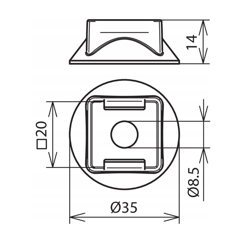 Podstawka z tworzywa sztucznego DEHN Szara