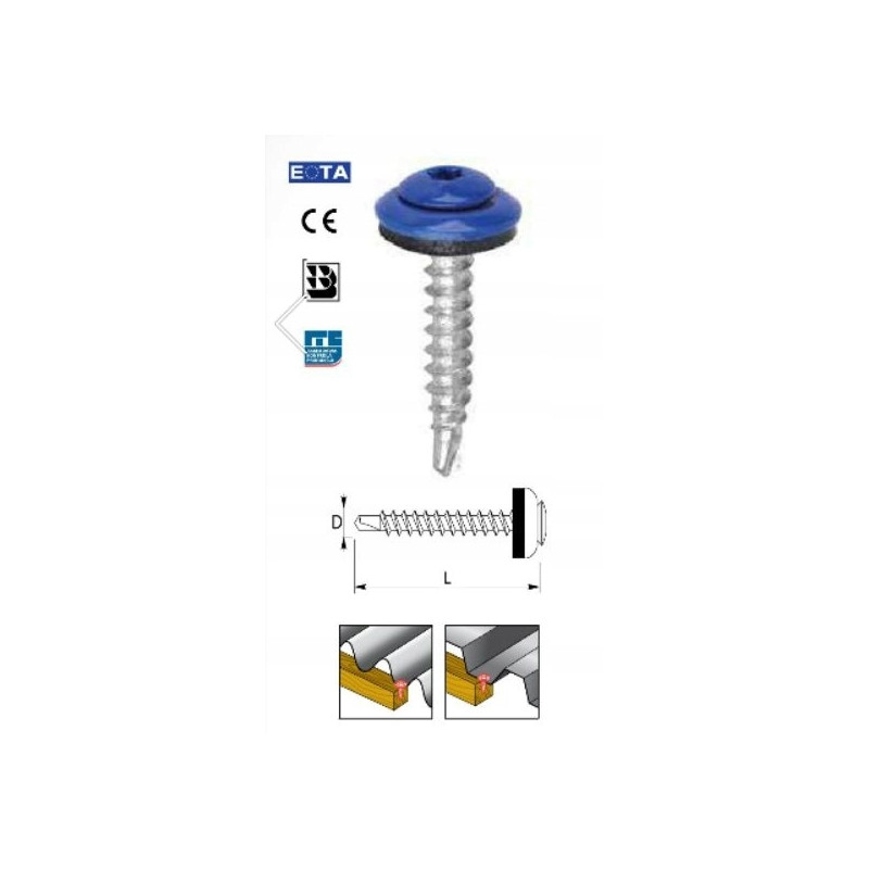 Wkręt farmerski TORX 4,8x35mm RAL8017 250 szt