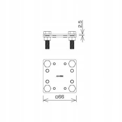 Złącze krzyżowe 2 płytki 4xM8 B do 30 mm AN-KOM