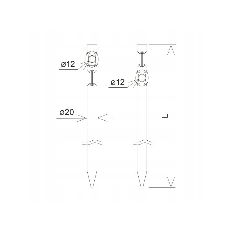 Uchwyt naciągowy wbijany podwójny 40cm