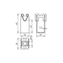Miedziany wspornik do blachy H32mm DEHNgrip