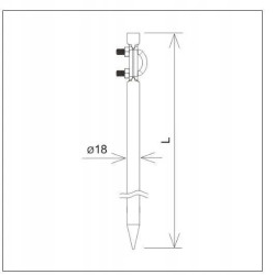 Uchwyt do naciągów wbijany podwójny /OG/ 50cm