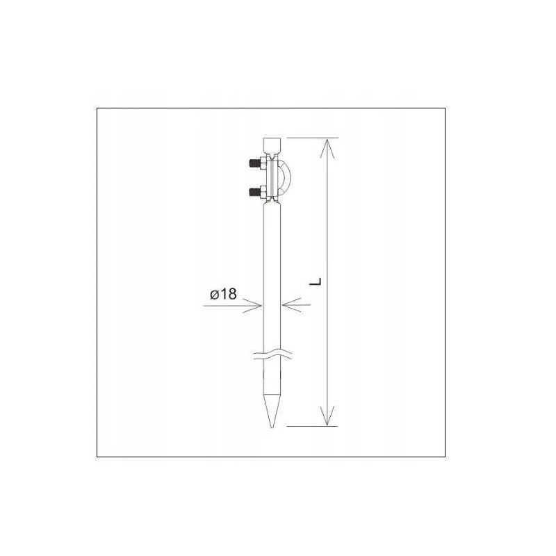 Uchwyt do naciągów wbijany podwójny /OG/ 50cm