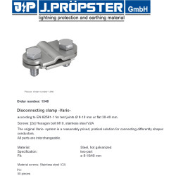 Złącze kontrolne nierdzewne 8-10/30-40 mm