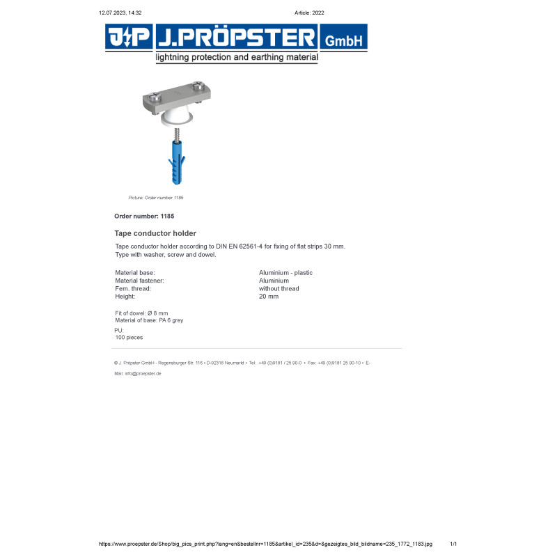 Uchwyt do płaskich pasków 30mm