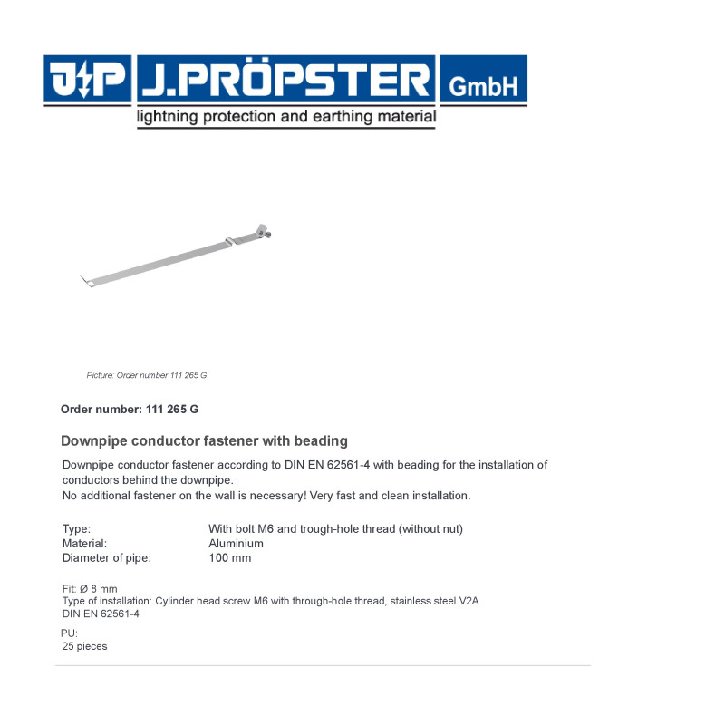 Opaska aluminiowa na rurę spustową fi 110mm