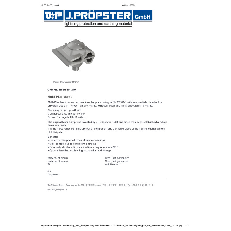 Złącze krzyżowe MULTI PLUS 8mm stal ocynkowana M10