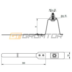 Uchwyt do drutu na taśmieinox pod dachówkę z zamkiem