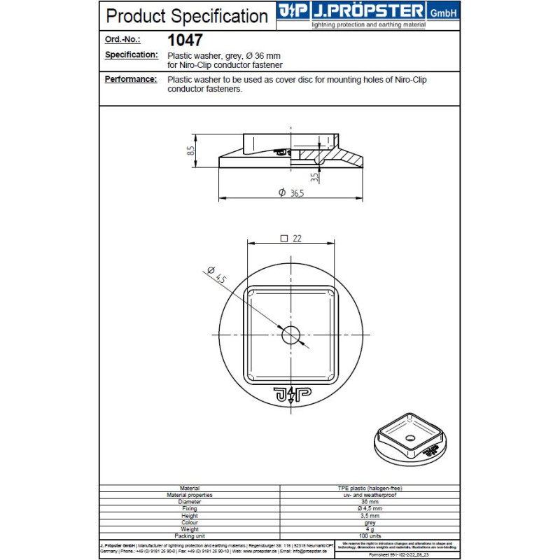 Podkładka pod przewód Niro-Clip