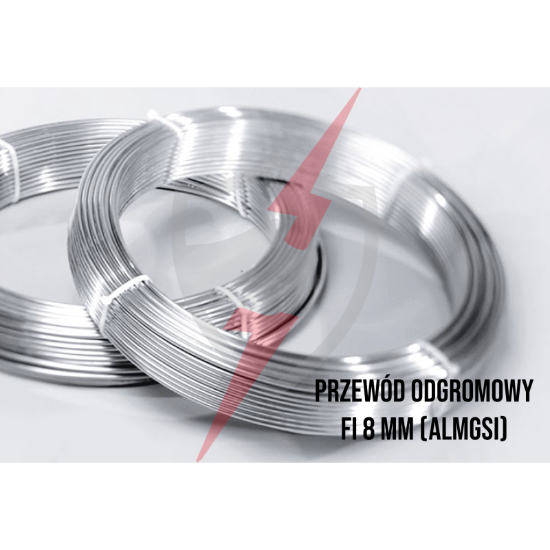 Drut odgromowy aluminiowy Fi 8 (AlMgSi)