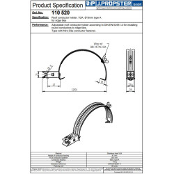Uchwyt przewodu odgromowego do kalenic z zaciskiem