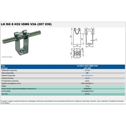 Wspornik nierdzewny DEHNgrip 20 mm [gwint M6][Ø8 mm]